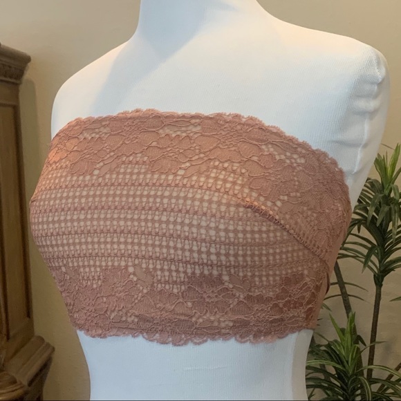 NWT $38 Free People Camilla Bandeau Bralette Small or Medium Vintage Rose Lace - Picture 4 of 13